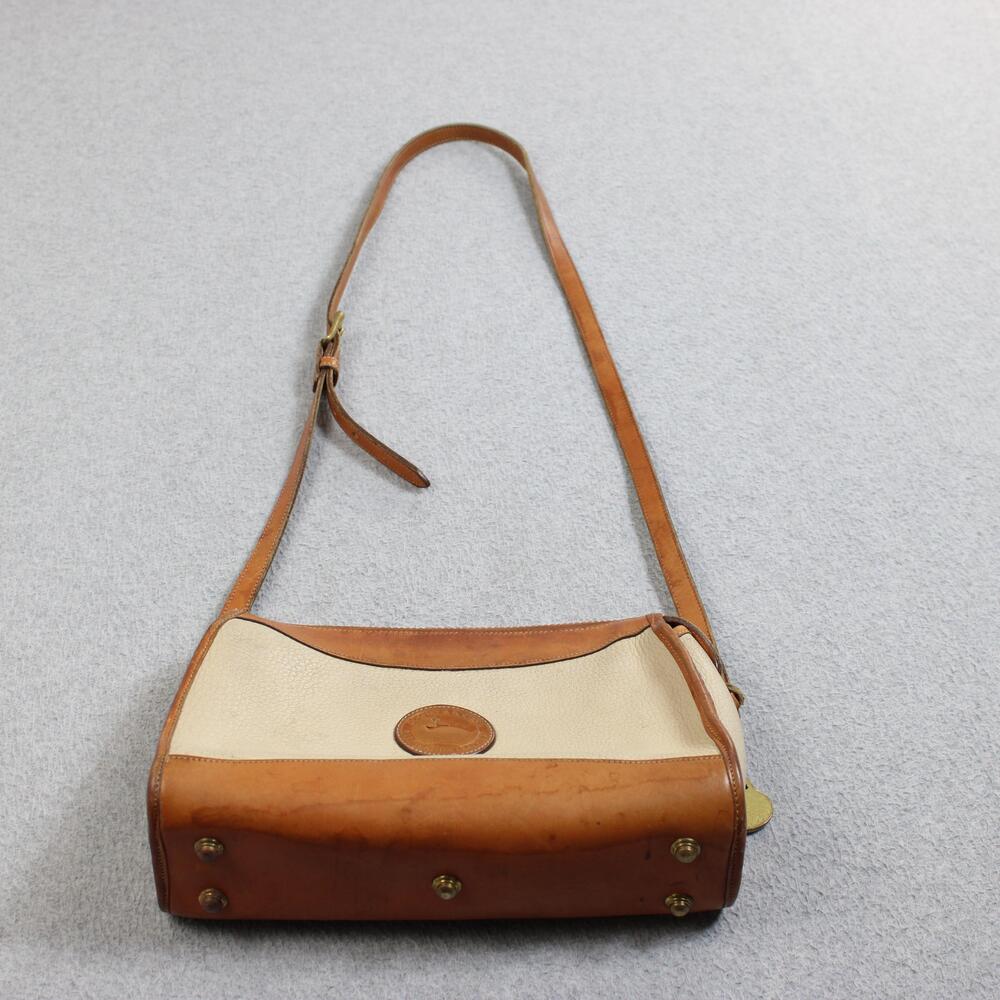 Vintage Dooney & Bourke Crossbody Bag Women Medium Brown All Weather Leather USA